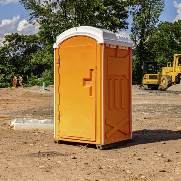 how often are the portable restrooms cleaned and serviced during a rental period in Treynor